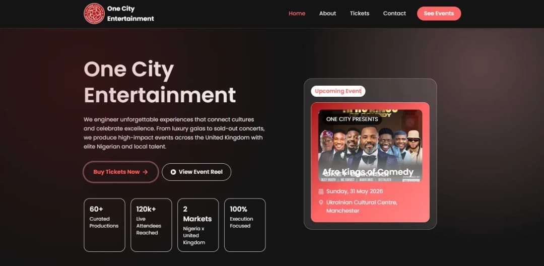 One City Entertainment - Event Platform